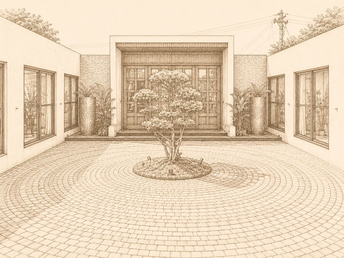 Verde court - Dharampura - Sketch