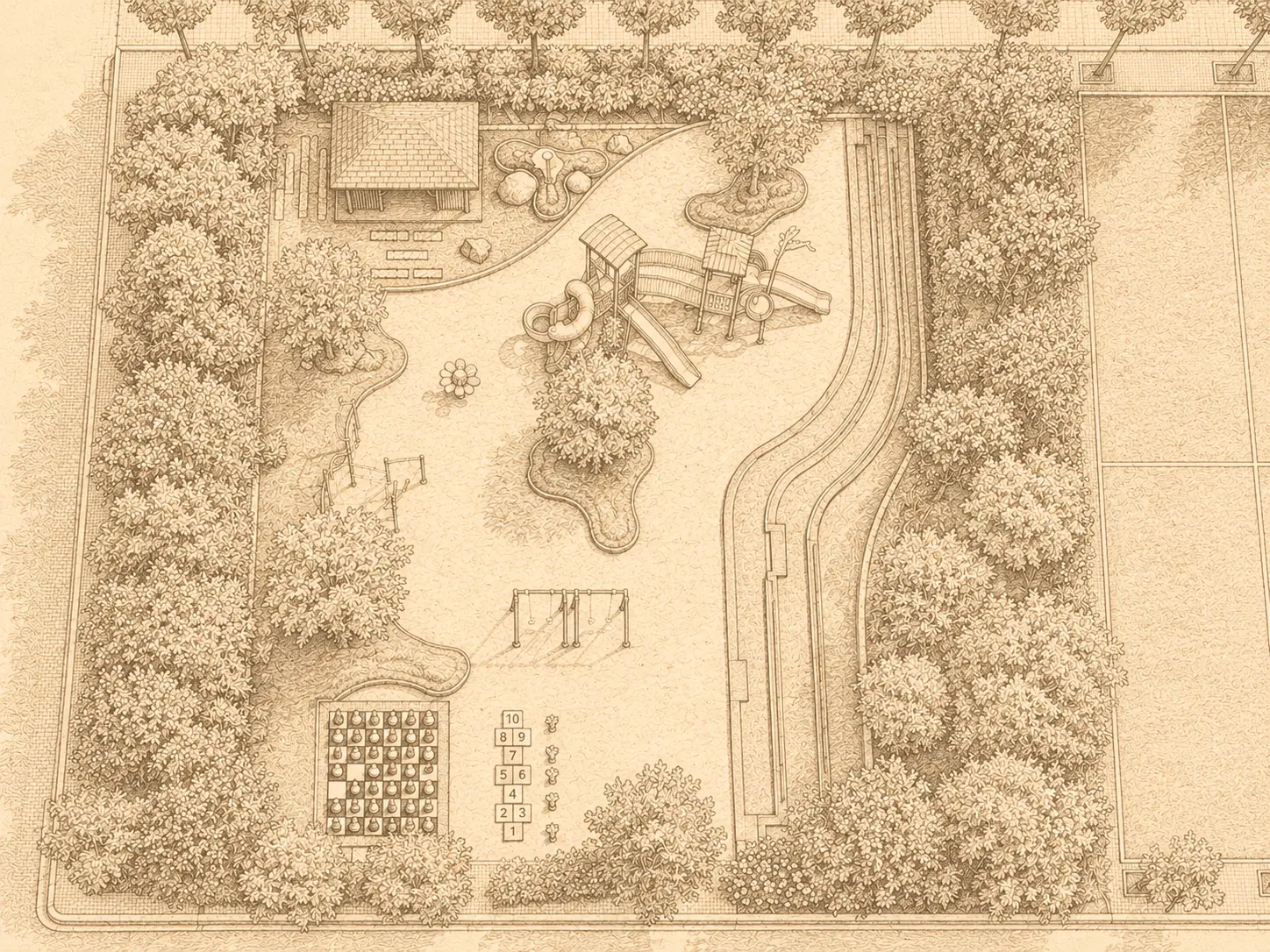 Gulmohur Greens - Sketch