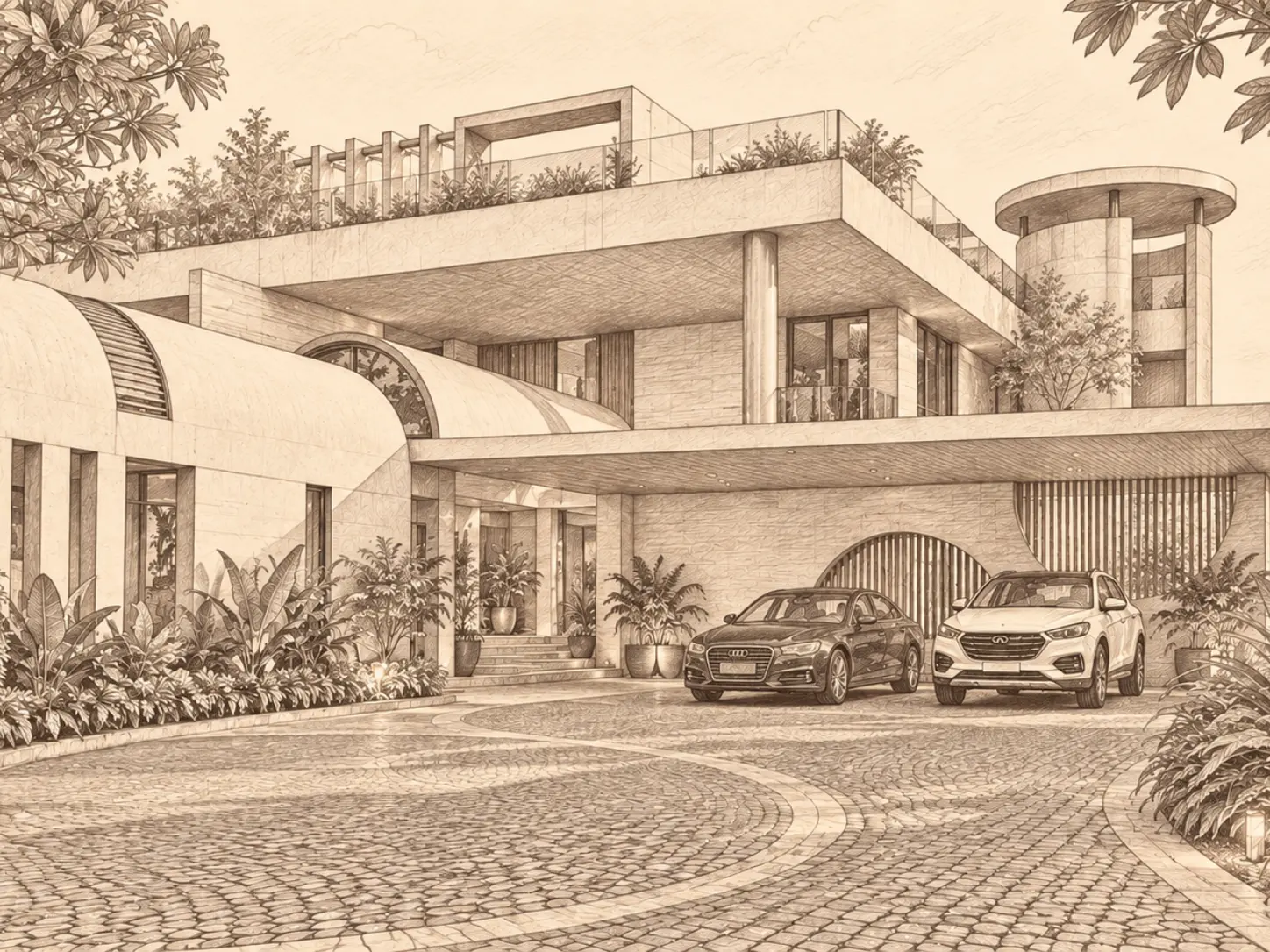 Shyama Residence - Dhamtari - Sketch